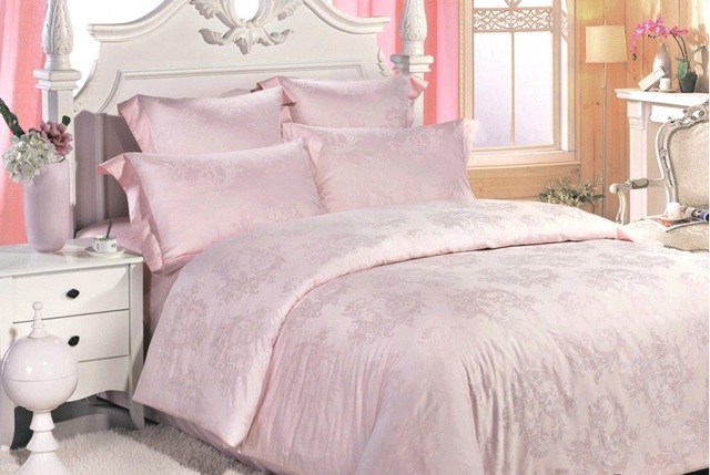 Цветное постельное белье - Джесика (светло-розовый) 2 спальное