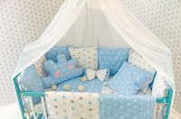 Комплект постельного белья в кроватку "Добрый сон" Облачко бело-голубая звезда