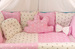 Комплект постельного белья в кроватку "Добрый сон" Облачко бело-розовые звезды