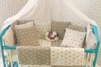 Комплект постельного белья в кроватку "Добрый сон" Облачко звезды бело-серые